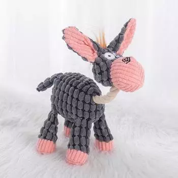 Dog Toy Sound Stuffed Muppet Relieving Stuffy Handy Gadget Molar Bite-Resistant Teddy Puppy Puppy Pet Supplies Pink donkey