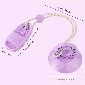 Dog Toy Sucker Bite-Resistant Molar Relieving Stuffy Self-Hi Artifact Side Animal Husbandry Consume Physical Strength Puppy Toy Pet Supplies [Bite thickened suction strong]-slipper (purple)