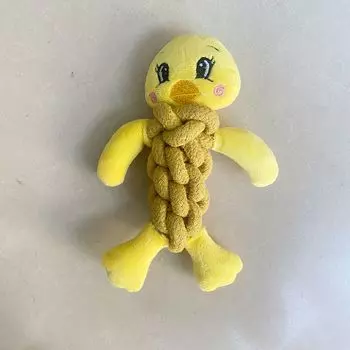 Dog Toy Vocalization Bite-Resistant Dog Bite Cotton Knot Molar Funny Doll Small Size Dogs Pet Supplies Yellow