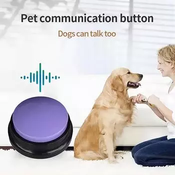 Dog Toys Funny Dog Recordable Pet Toys Pet Speaking Buttons Portable Travel Talking Pet Starters Cute Pet Supplies зелёный