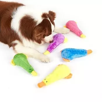 Dog Toys, Teeth Cleaning, Bite Resistant Toys, Interactive Plush Duck Dog Sound Toys, Suitable for Chewing and Grinding жёлтый