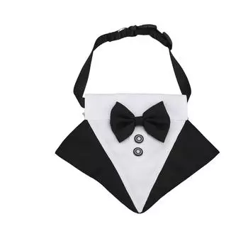 Dog Tuxedo with D Ring Nylon Washable Skin Friendly Dog Wedding Collar For New Year Party Birthday M(for 4-6.5kg)