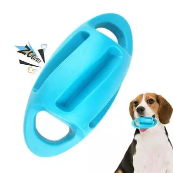 Dog Vocalization Toys Bite Resistant Floating Water Blow Molding Rubber Toys Football Ball Pull RingInteractive Training DogToys оранжевый