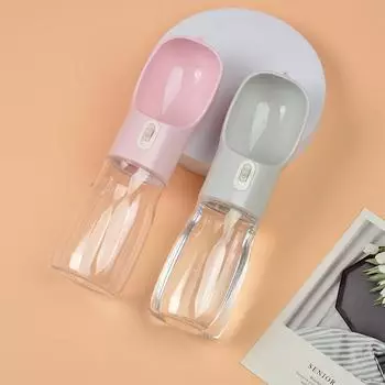 Dog Water Bottle Portable Dispenser For Small Big Dogs Cats Travel Puppy Drinking Bowl Chihuahua Yorkshire Pet Outdoor Supplies 400ml зелёный