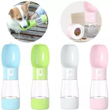 Бутылка для воды для собак щенков 2 в 1 портативная питьевая кормушка для маленьких и средних собак, для кошек, герметичная чашка для воды для корги, товары для животных