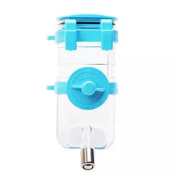 Dog Water Dispenser Hanging Automatic Pet Drinking Bottle for Small Medium Dogs and Cats Blue 350ML