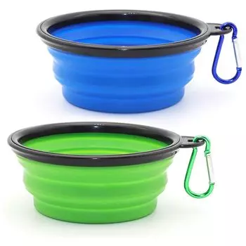 Dog Water Drinking Foldable Pet Bowl Folding Tableware Compact for Dogs and Cats Walking Waterer Feeder Carabiner Included Portable Easy to Carry For