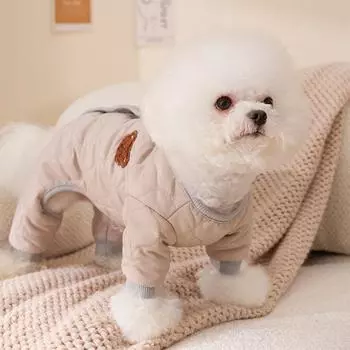 Dog Waterproof Jacket Luxury Dog Coat Pet Vest Chihuahua French Bulldog Costume Winter Dog Hoodies Puppy Jumpsuit Warm Clothes XS жёлтый