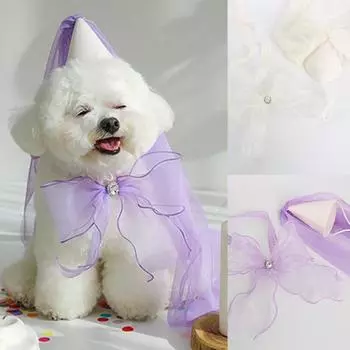Свадебная вуаль для собак, дышащая, антиокислительная, товары для домашних животных, классический костюм невесты для домашних животных с