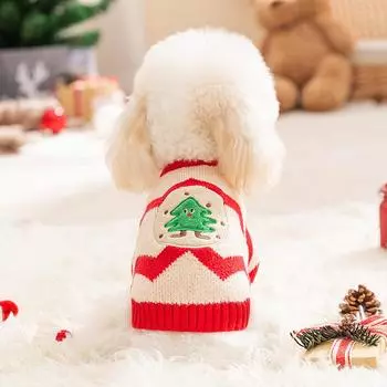 Dog Winter Clothes Striped Pet Dog Christmas Sweater Thickened Dog Coat Chihuahua Bichon Small Dog Costume Knitted Cat Sweaters XS