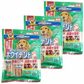 Doggyman Easy to Eat Whitedent Sticks S 22 pieces x 3 pieces set