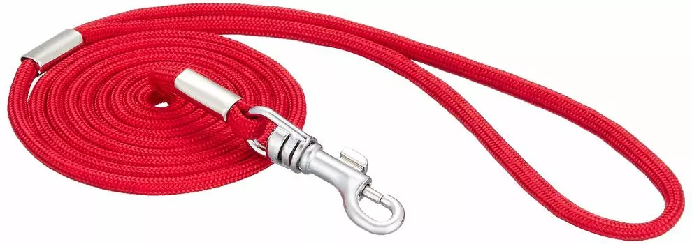 Doggyman тонкий круглый поводок красный для очень маленьких собак 4 мм красный