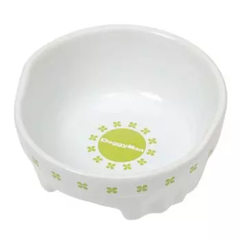 Doggyman Удобная керамическая посуда Clover белого и светло-зеленого цвета для собак размера S