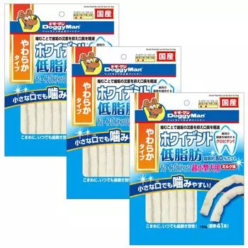 Doggyman Whitent Low Fat Жевательные палочки для ультрамаленького молока 120 г x 3 пакета Набор лакомств для собак, со вкусом, (Стоматологические собаки)
