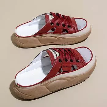 DOGHC/Новые летние полутапочки Baotou, повседневные женские кроссовки, уличная прогулочная обувь из искусственной кожи, женская обувь, дизайнерские кроссовки для женщин 35