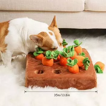 Dogs Carrot Snuffle Mat Interactive Pet Stress Relief Dogs Chew Toys with Non-Slip Bottom for Dog Cat Eliminating Boredom Stress оранжевый