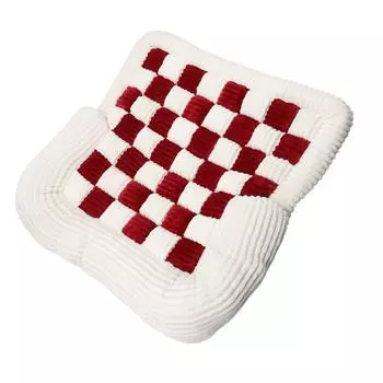 Dogs Couch Mat Anti Slip Plush Soft Comfortable Mat Square Plaid Pet Bed Couch Cover for Cars Home 90 X 90 красный