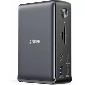 Док-станция Anker PowerExpand 13-в-1 USB-C Dock Выходная мощность 85 Вт Совместимость с 4K Порт HDMI Порт Ethernet 1 Гбит/с Аудиоразъем 3,5 мм USB-A Порт USB-C MicroSD