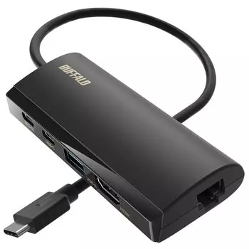 Док-станция Buffalo USB PD HDMI LAN Port USB 85 Вт Подача питания Совместимо с iPhone 16 Черный 5-в-1 Type-C 3.2 (Ген 1) ЛУД-U3-CGHDBK/N чёрный