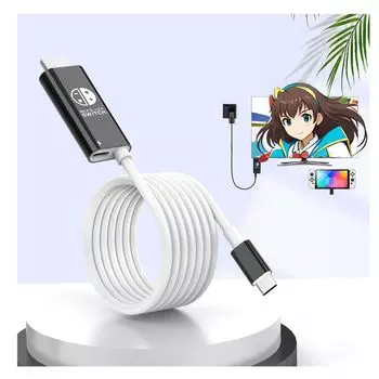 Док-станция для коммутатора Адаптер для преобразования HDMI Переключатель выхода на телевизор Кабель для подключения к телевизору Легкий и компактный Удобный для переноски Совместим с игрой HDMI-преобразователь