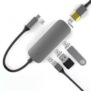 Док-станция для ноутбука USB-C 4-в-1: Концентратор, разветвитель и удлинитель Four in One