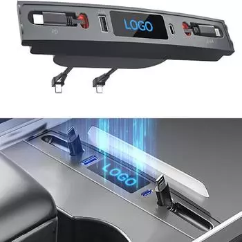 Док-станция для расширения центральной консоли интеллектуальных датчиков для Tesla Model 3 Y 27W PD Type C Hub быстрое зарядное устройство USB Split Hub