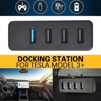 Док-станция для Tesla New Highland Glove Box USB Hub Expansion Dock Fast Charging New Model3 Car Accessories 2 Y5p1