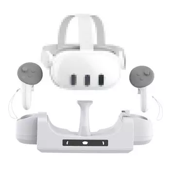Док-станция для зарядки гарнитуры VR. Подставка для зарядки, совместимая с Quest 3. белый