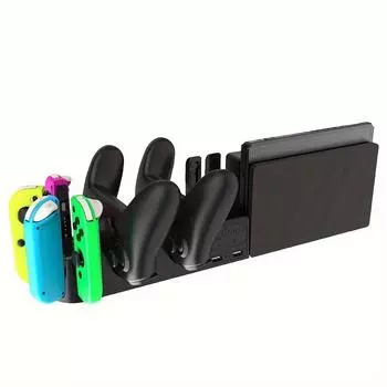 Док-станция для зарядного устройства контроллера для Nintendo Switch, зарядная станция 6 в 1 с портом Type-C для контроллеров Joy-Con Nintendo Switch