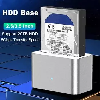 Док-станция для жесткого диска Адаптер SATA - USB 3.0 2,5/3,5-дюймовый корпус для внешнего жесткого диска SSD EU Plug
