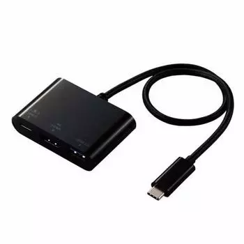 Док-станция ELECOM Type-C, совместимая с PD, зарядка и передача данных, Type-C x 1 USB3.1(Ген1) x 1 HDMI x 1 Длина кабеля 30 см Черный DST-C13BK