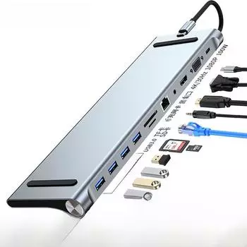 Док-станция расширения USB-C 11-в-1 для ноутбуков MacBook, Apple, Huawei 11 in 1 2110 Patent Edition