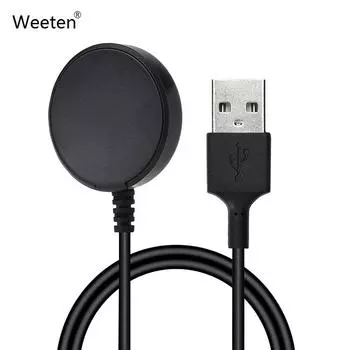 Док-станция с USB-зарядным устройством, 1 м, зарядное устройство для Samsung Galaxy Watch 6/Watch 3/Watch 4/4 Classic/Active/Active 2/Watch 5 Pro/Watch 5 6 Classic 1M чёрный