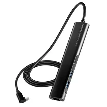 Док-станция Sanwa Direct HDMI 4K PD 100 Вт LAN x 2 Длина кабеля 1 м Разъем Type-C Type-A Г-образный Windows/mac 400-HUBC8BK