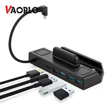 Док-станция Steam Deck Базовая подставка для телевизора Держатель концентратора 5 в 1 Док-станция 4K 60 Гц HDMI-совместимый USB-C для док-станции Steam Deck Консольный концентратор