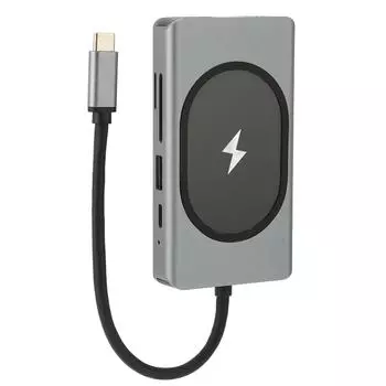 Док-станция Type C для мультимедийного интерфейса высокой четкости VGA 15 Вт 9 в 1 USB 3.0 концентратор