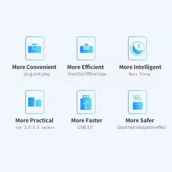Док-станция UnionSine Dual Bay HDD с функцией автономного клонирования SATA на USB 3.0 HDD Док-станция для клонирования HDD для корпуса 2,5/3,5 SSD HDD