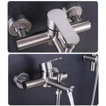 Dokour смеситель для душа 304, тройной клапан из нержавеющей стали, смеситель с насадкой, настенное крепление, смеситель для холодной и горячей воды, смеситель для ванны, аксессуар для ванной комнаты brushed