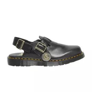 Доктор. Черные кожаные кроссовки унисекс Martens Jorge Made in England с ремешком на пятке 27493001 42