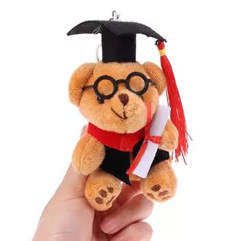 Доктор Хуйишенг. Медведь Носит Очки Мини Выпускной Плюшевая Кукла Игрушка Украшение Подставка Миниатюрный Декор коричневый