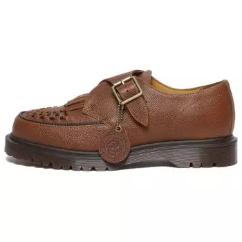 Доктор. Кроссовки Martens Ramsey Westminster из кожи с пряжкой Creeper Whiskey Unisex коричневые 31510248 38