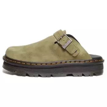 Доктор. Кроссовки-мюли Martens Zebzag Suede Slingback Platform Unisex цвета приглушенного оливкового цвета 31657357 39