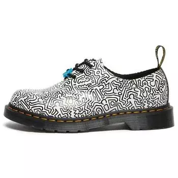 Доктор. Кроссовки унисекс Martens Keith Haring x 1461 Allover Print Белый Черный 26833009 36