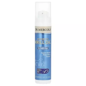 Доктор. Mercola, Масло антарктического криля, для кошек и собак, 1,45 жидких унций (43 мл)