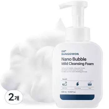 Доктор. Мягкая очищающая пенка Bang Gi-won Nano Bubble, 500 мл, 2 шт.