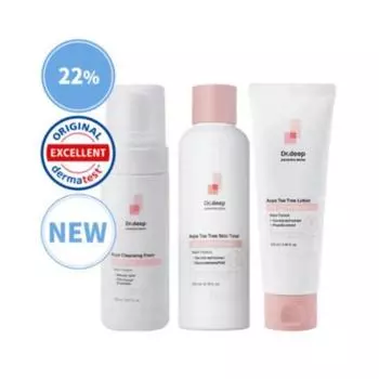Доктор. Очищающая пенка Deep Acpa + тоник с чайным деревом + лосьон с чайным деревом, набор базовых косметических средств от прыщей с легкой кислотой, 1 шт.