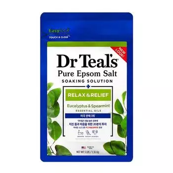 Доктор. Раствор для замачивания соли Эпсома от Teal s Pure, соль для ванн с ароматом эвкалипта и мяты, 1,36 кг, 1 шт.