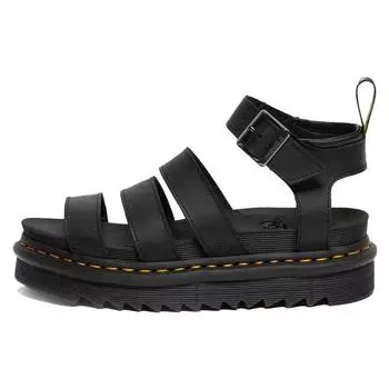 Доктор. Сандалии Martens Blaire Hydro с кожаным ремешком Черные женские кроссовки Black-Hydro 24235001