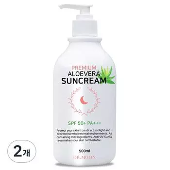 Доктор. Солнцезащитный крем Moon Premium большой емкости с алоэ вера SPF50+ PA+++, 500 мл, 2 шт.