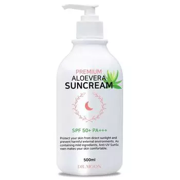 Доктор. Солнцезащитный крем Moon Premium большой емкости с алоэ вера SPF50+ PA+++, 500 мл, 1 шт.
